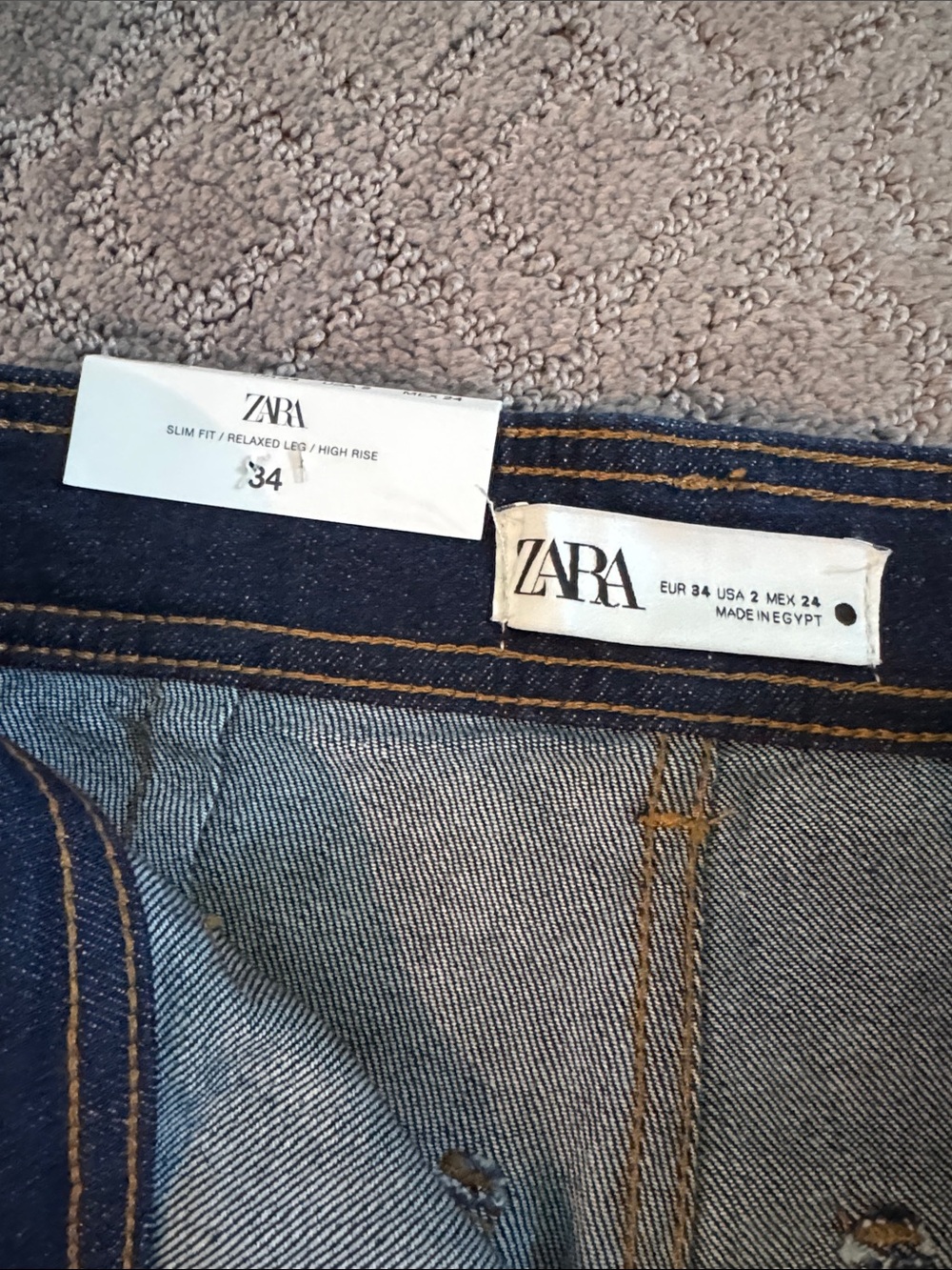 Zara Dark Blue Flare Jeans - Picture 5 of 10
